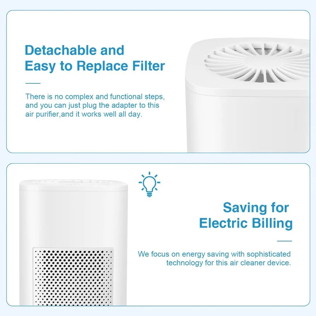 Air Purifiers for Allergies and Asthma,Ailkin  Air Cleaner for Home,Bedroom,Dust,Pets,Indoor,Office,Small Room,Mini Portable Desktop Air Purifier for Smoke Odor
