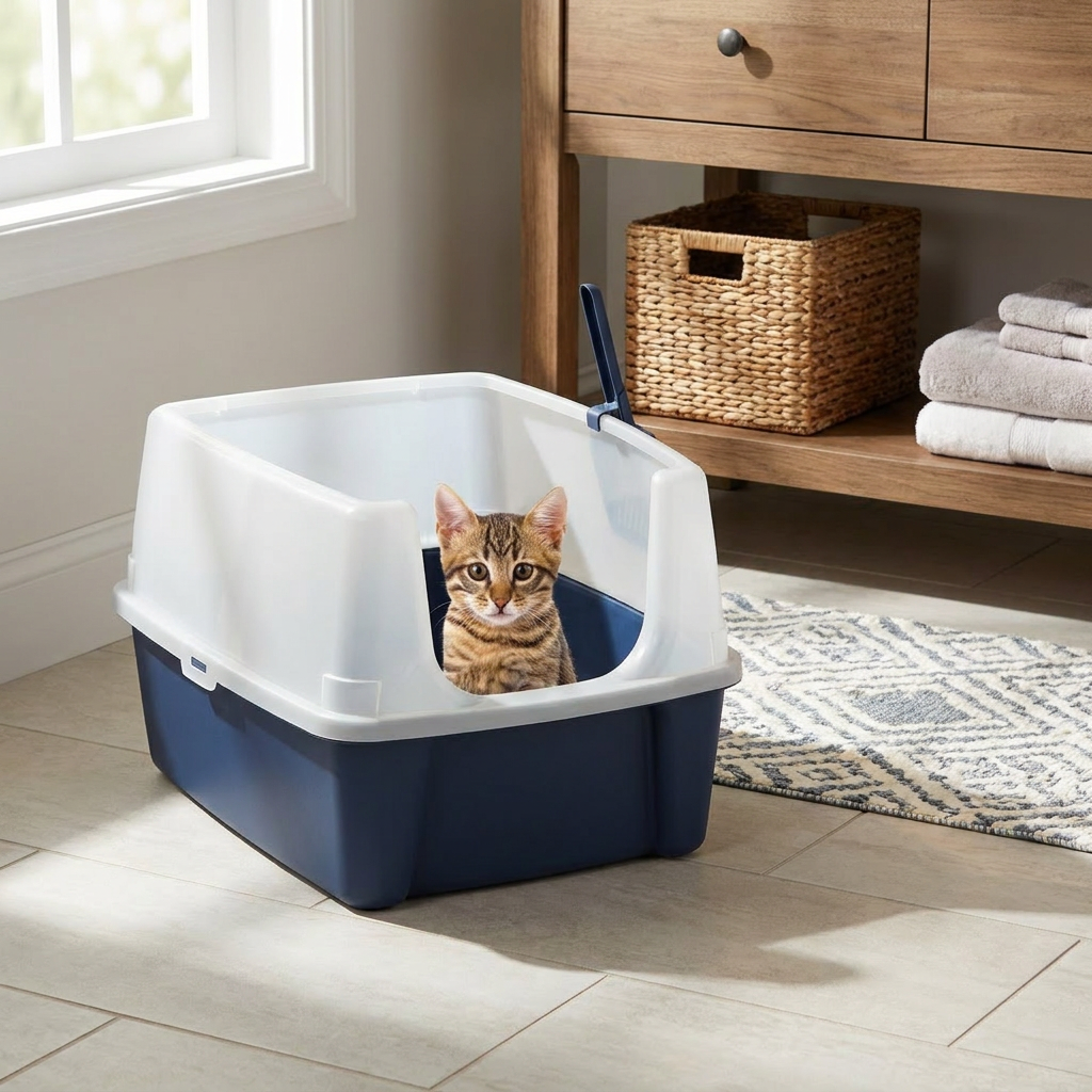Cat Litter Box Navy lifestyle image